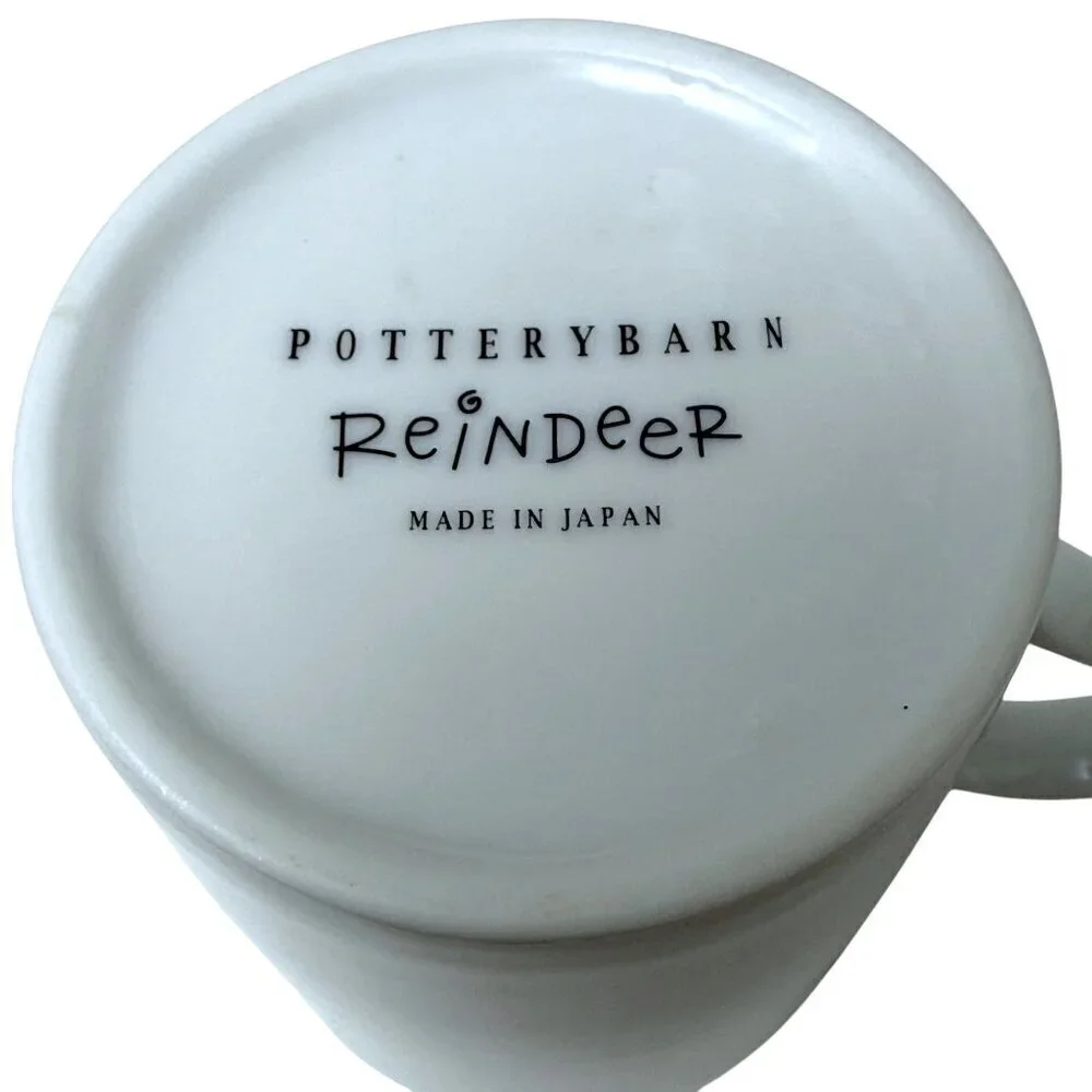 POTTERY BARN Reindeer Mugs Comet and Prancer Holiday Christmas